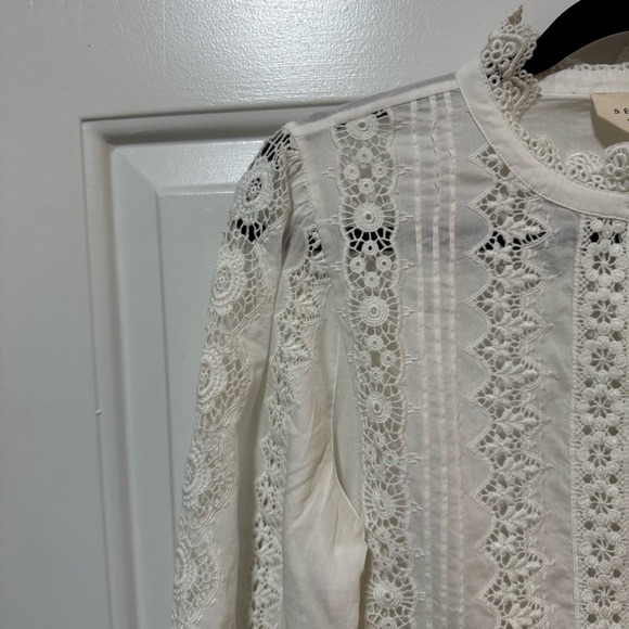 NWT Sezane Chemise Ryu Ecru Blouse Top Size 6 - Picture 6 of 11